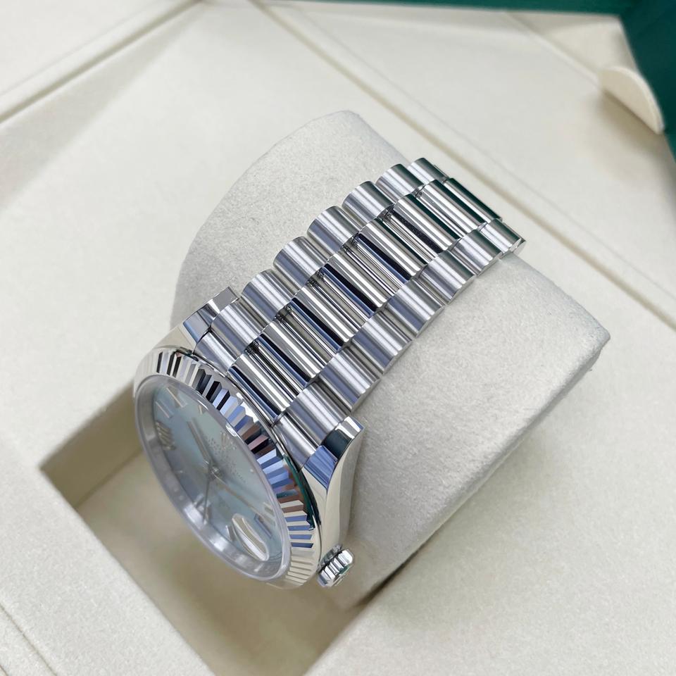 Rolex Day-Date 40 228236 Platinum Ice Blue Roman Numeral Dial