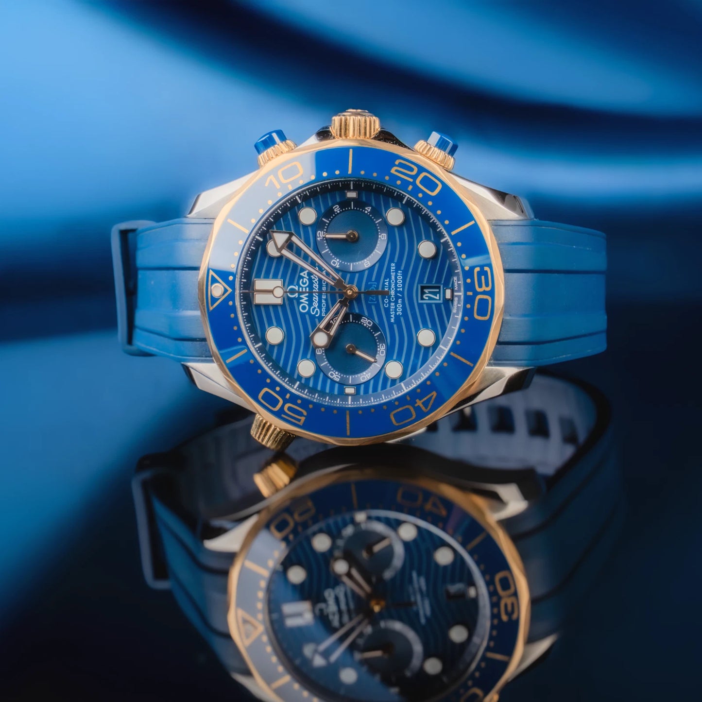 Omega Seamaster Diver 300M 42mm Two-Tone Blue Wave Dial