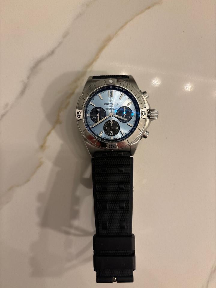Breitling Chronomat B01 42 PB0134101C1S2 Blue Dial Platinum Bezel