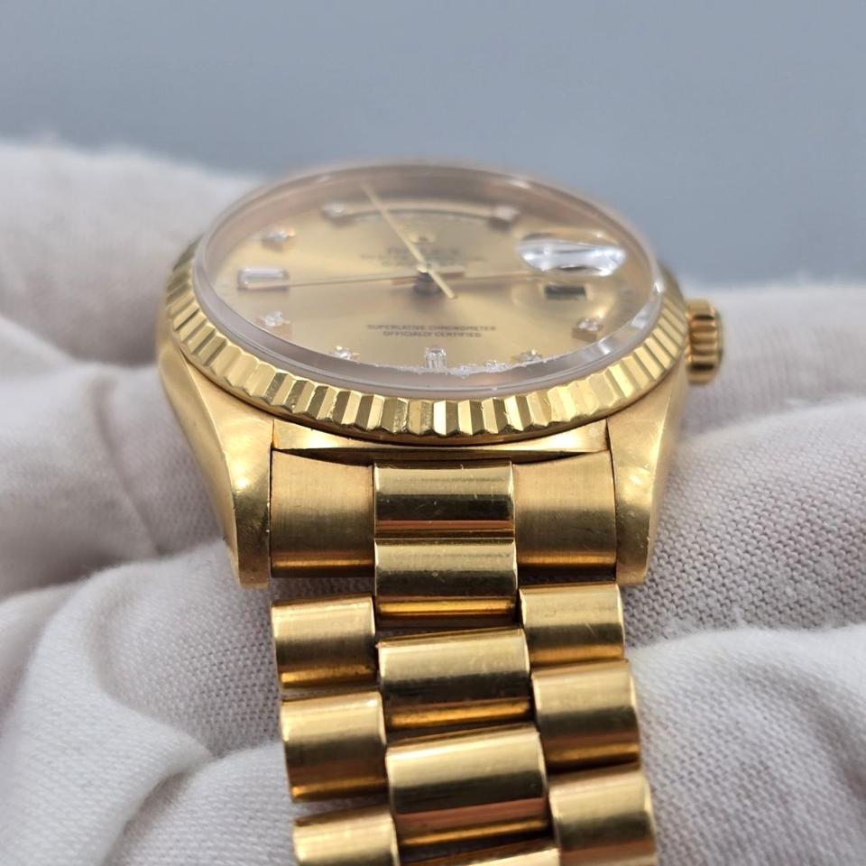 Rolex Day-Date 36 18K Yellow Gold Champagne Diamond Dial