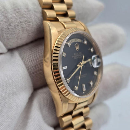 Rolex Day-Date 36 18K Yellow Gold Champagne Diamond Dial