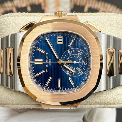 Patek Philippe Nautilus Chronograph 5980/1AR 40mm Blue Dial Two-Tone