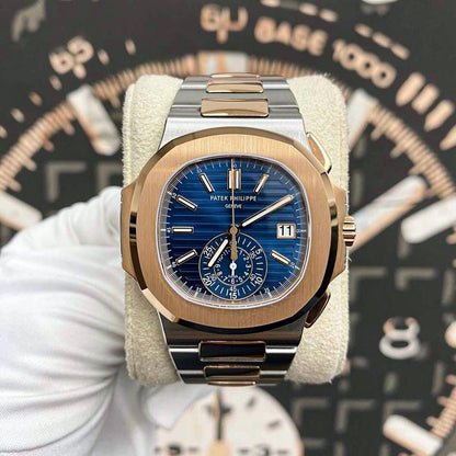Patek Philippe Nautilus Chronograph 5980/1AR 40mm Blue Dial Two-Tone