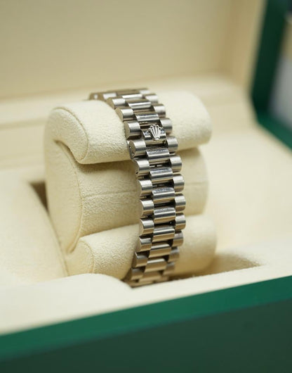 Rolex Day-Date 36 18239 18K White Gold Black Diamond Dial