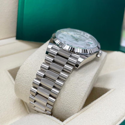 Rolex Day-Date 40 228239 White Gold Meteorite Diamond Baguette Dial