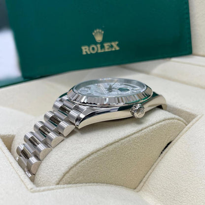 Rolex Day-Date 40 228239 White Gold Meteorite Diamond Baguette Dial