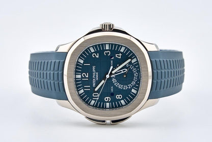 Patek Philippe Aquanaut Travel Time 5164G 40.8mm White Gold Blue Dial