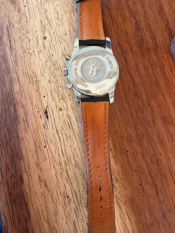 Breitling Transocean Chronograph Unitime UB0510 Steel & 18K Rose Gold Black Dial