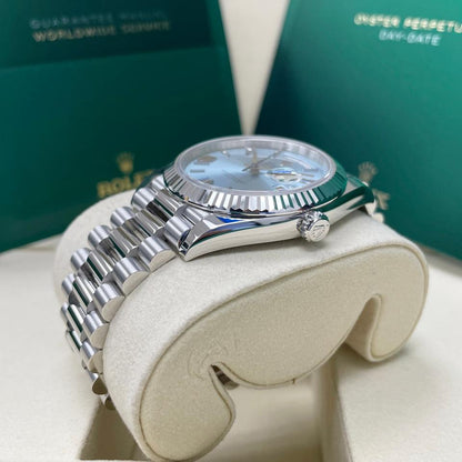 Rolex Day-Date 40 228236 Platinum Ice Blue Roman Numeral Dial