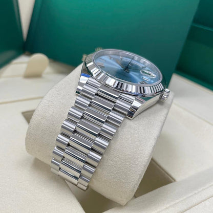 Rolex Day-Date 40 228236 Platinum Ice Blue Roman Numeral Dial