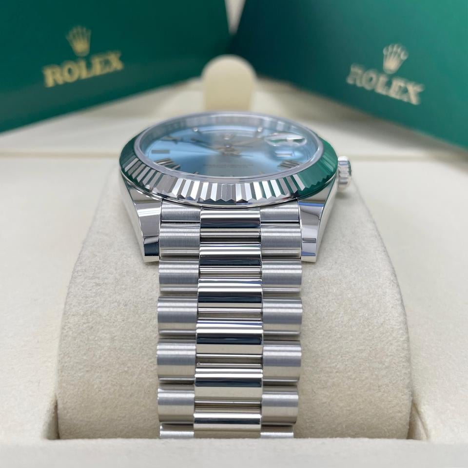 Rolex Day-Date 40 228236 Platinum Ice Blue Roman Numeral Dial