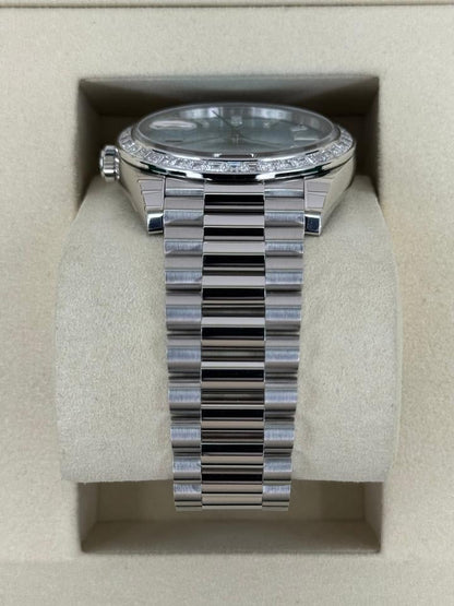 Rolex Day-Date 40 228396TBR Platinum Ice Blue Diamond Baguette Dial