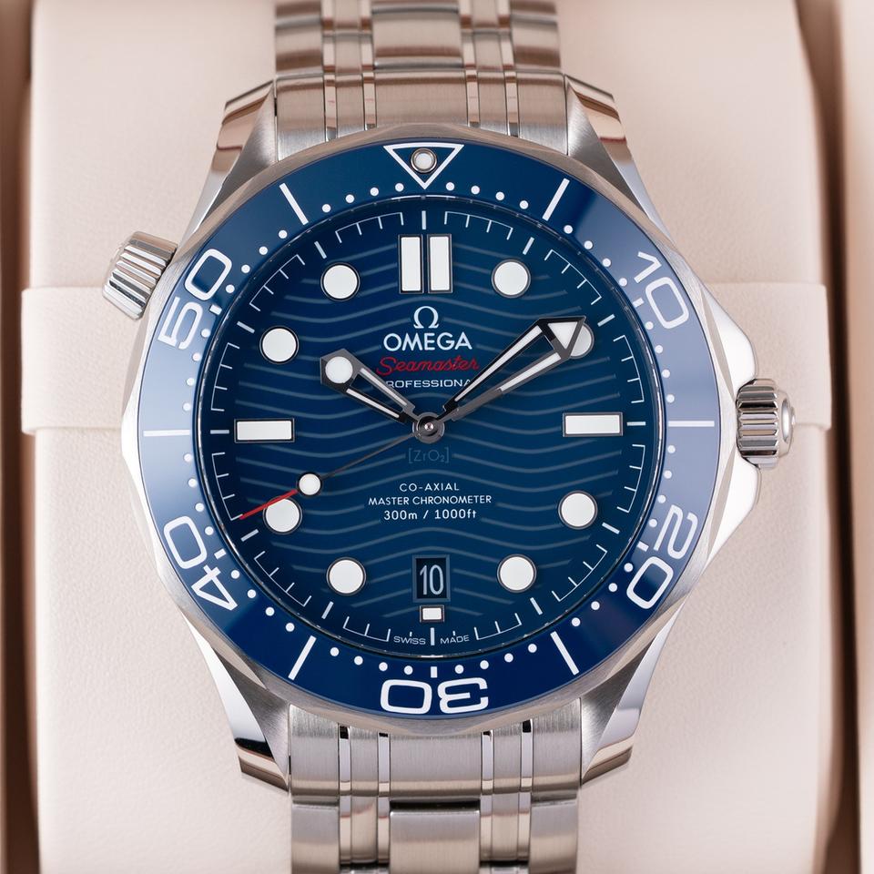 Omega Seamaster Diver 300M 210.30.42.20.03.001 Blue Dial Stainless Steel Bracelet