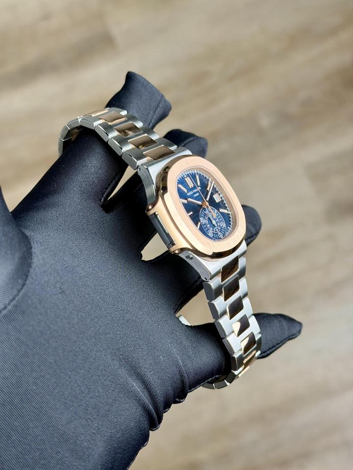 Patek Philippe Nautilus Chronograph 5980/1AR Blue Dial Rose Gold & Steel