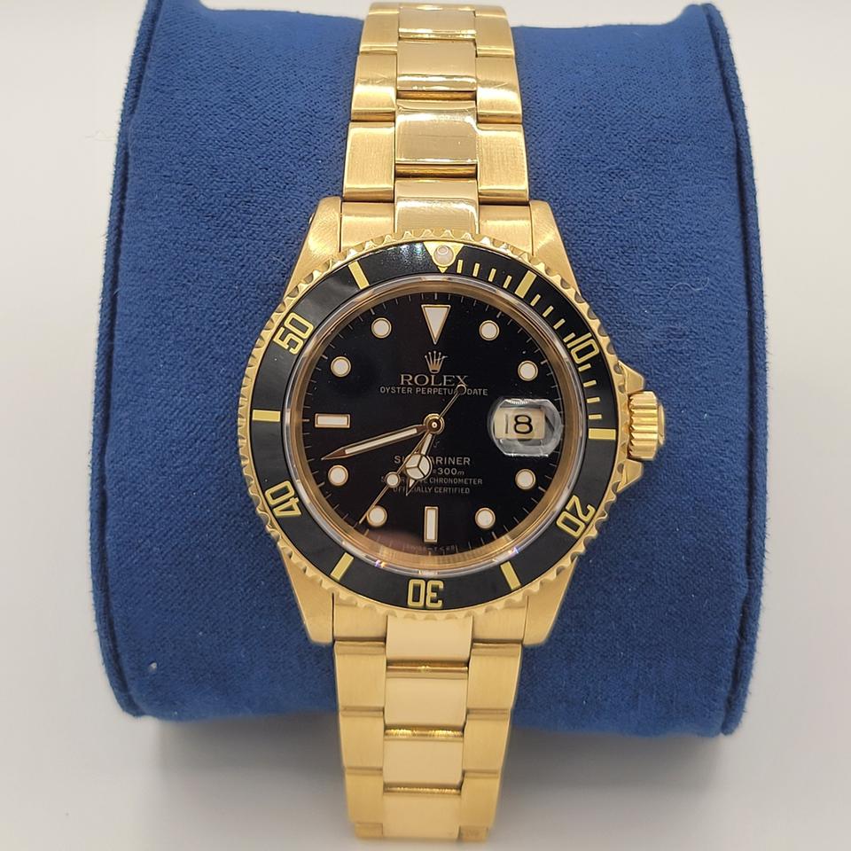 Rolex Submariner Date 16618 18K Yellow Gold Black Dial