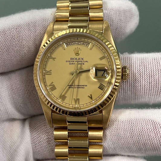 Rolex Day-Date 36 18238 18K Yellow Gold Roman Numeral Dial