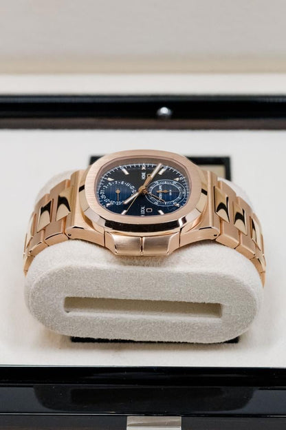 Patek Philippe Nautilus Travel Time Rose Gold Blue Dial