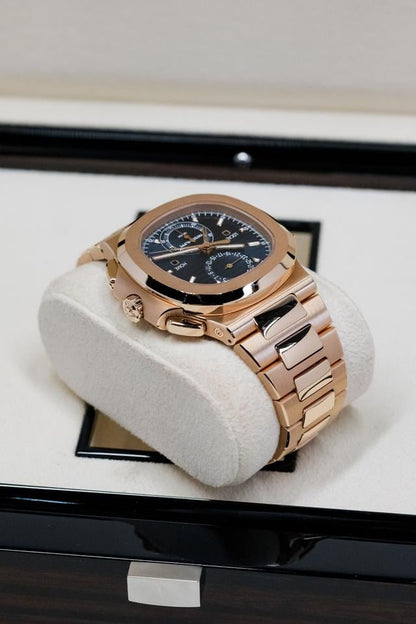 Patek Philippe Nautilus Travel Time Rose Gold Blue Dial