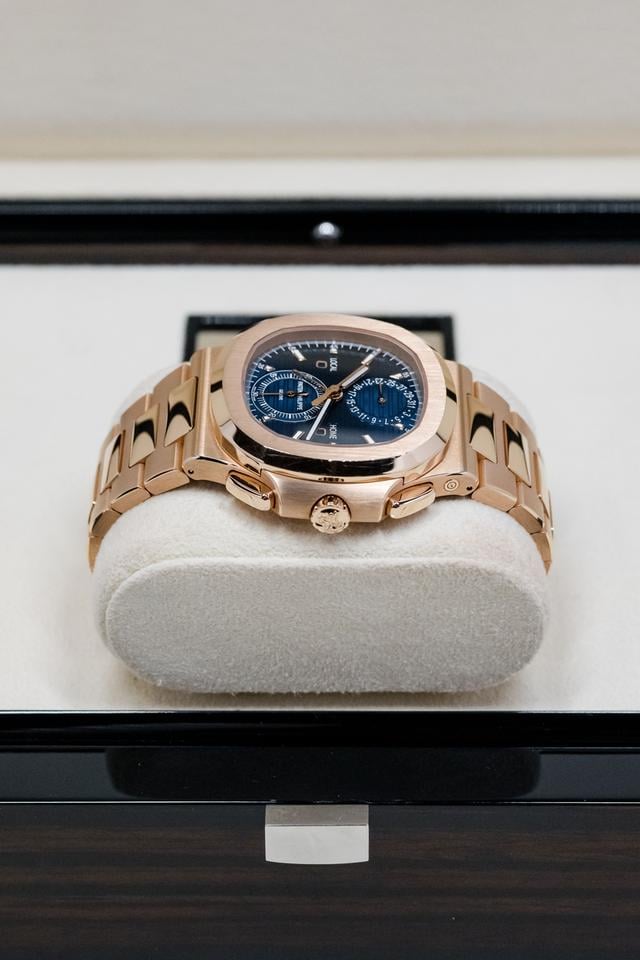 Patek Philippe Nautilus Travel Time Rose Gold Blue Dial