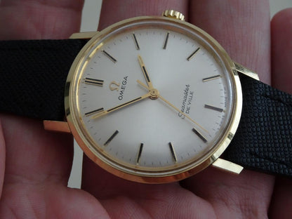 Omega Seamaster DeVille Vintage Ref. 135.020 18K Gold Onyx Dial