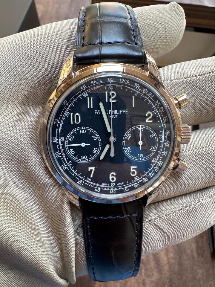 Patek Philippe Complications Annual Calendar Moon Phase White Gold Blue Dial