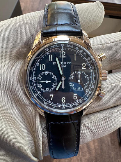 Patek Philippe Complications Annual Calendar Moon Phase White Gold Blue Dial