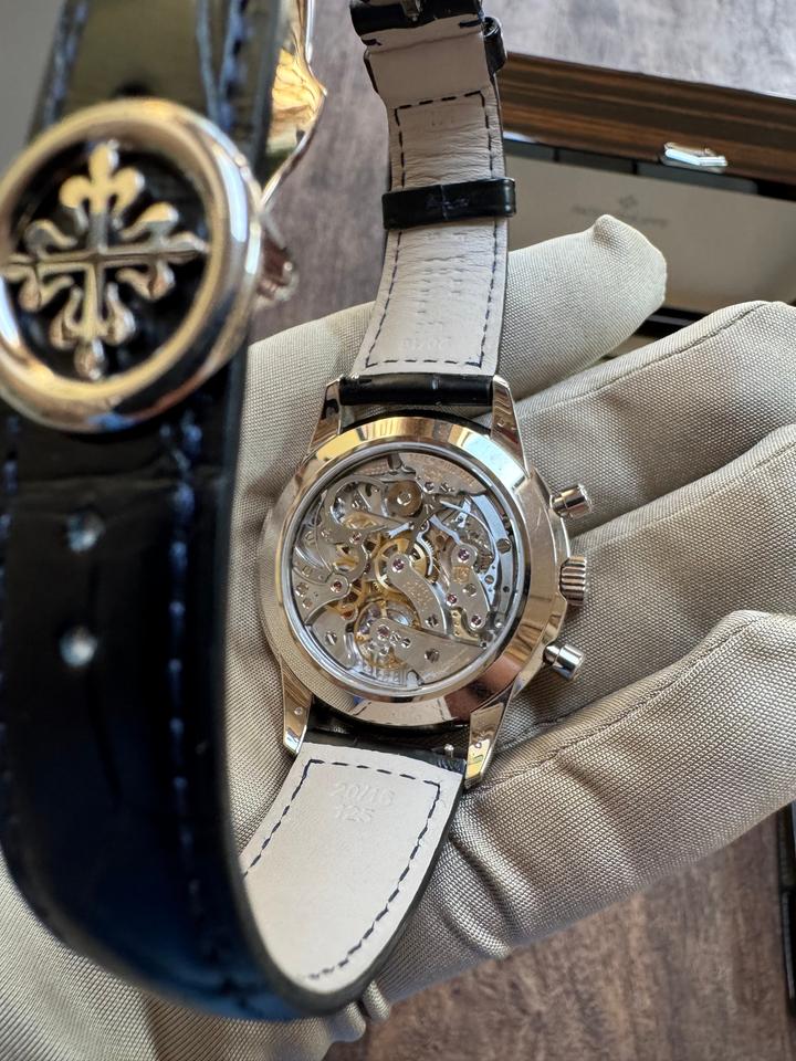 Patek Philippe Complications Annual Calendar Moon Phase White Gold Blue Dial
