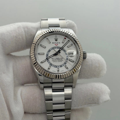 Rolex Sky-Dweller 326934 White Dial Fluted Bezel