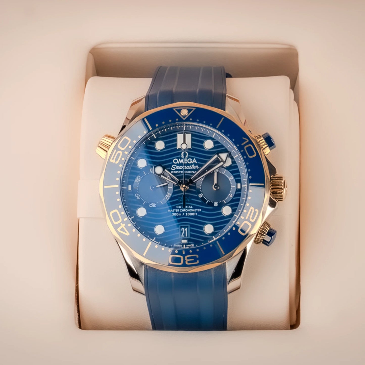 Omega Seamaster Diver 300M 42mm Two-Tone Blue Wave Dial