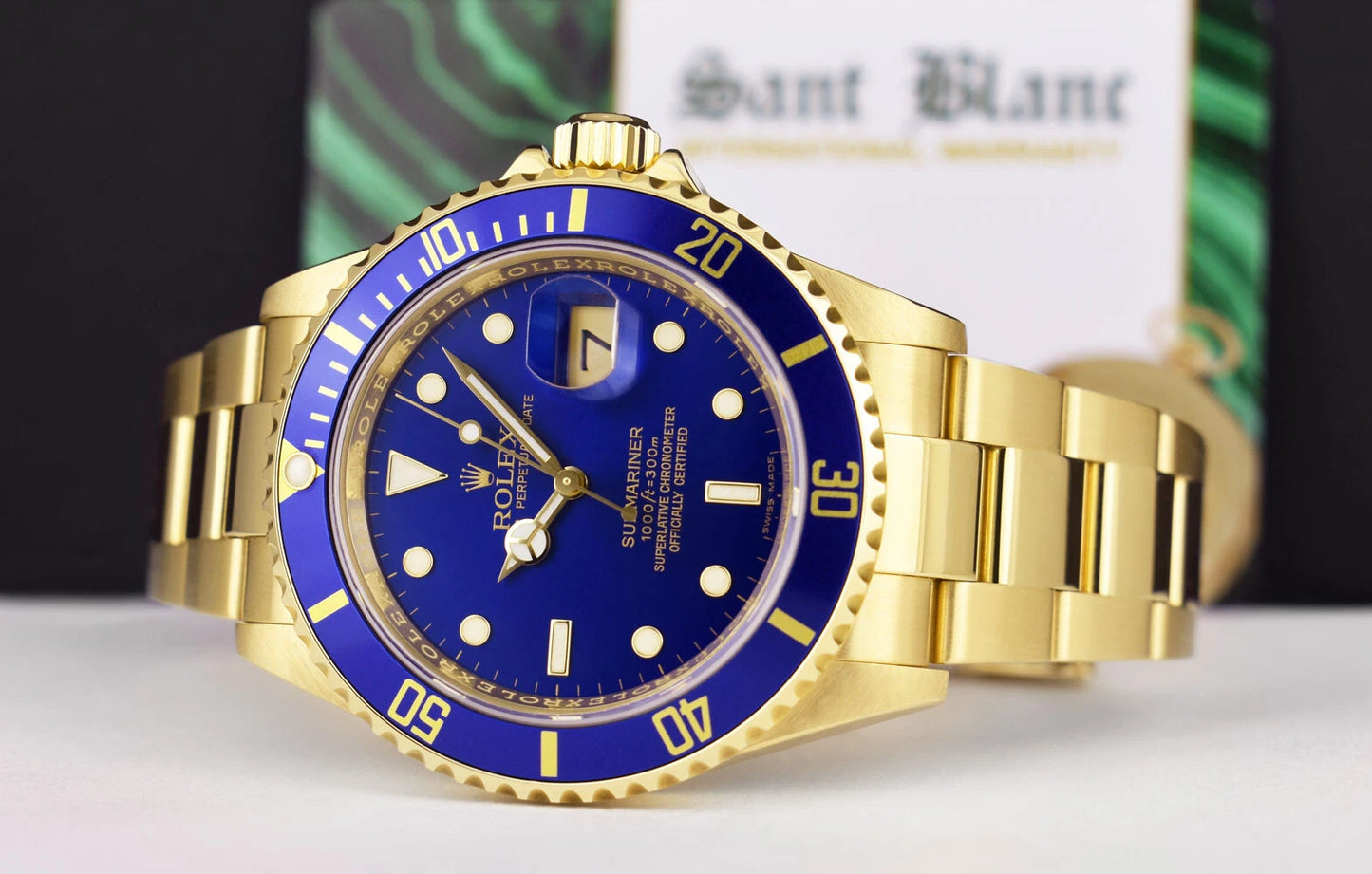 Rolex Submariner Date 16618 18K Yellow Gold Blue Dial