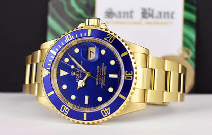 Rolex Submariner Date 16618 18K Yellow Gold Blue Dial