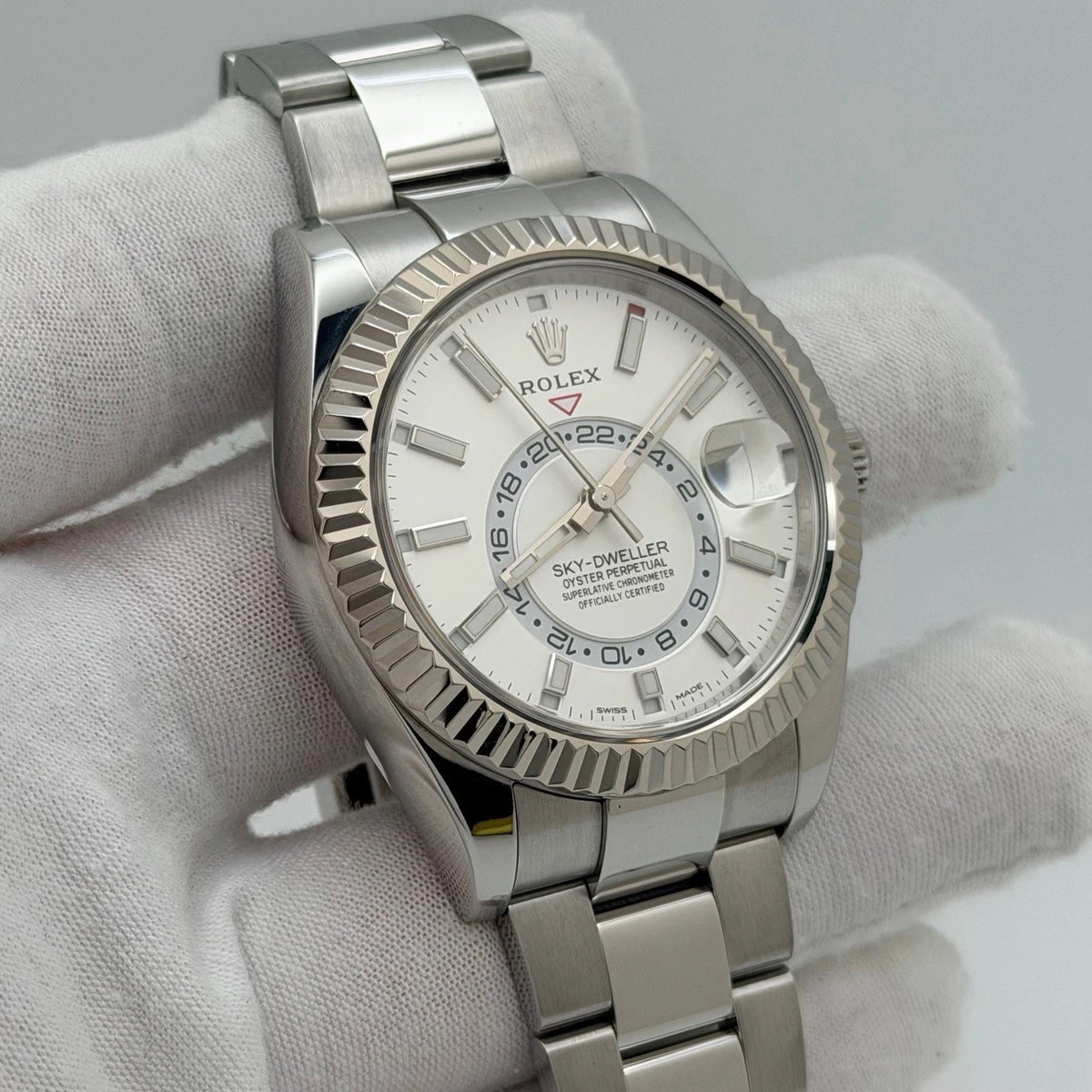 Rolex Sky-Dweller 326934 White Dial Fluted Bezel