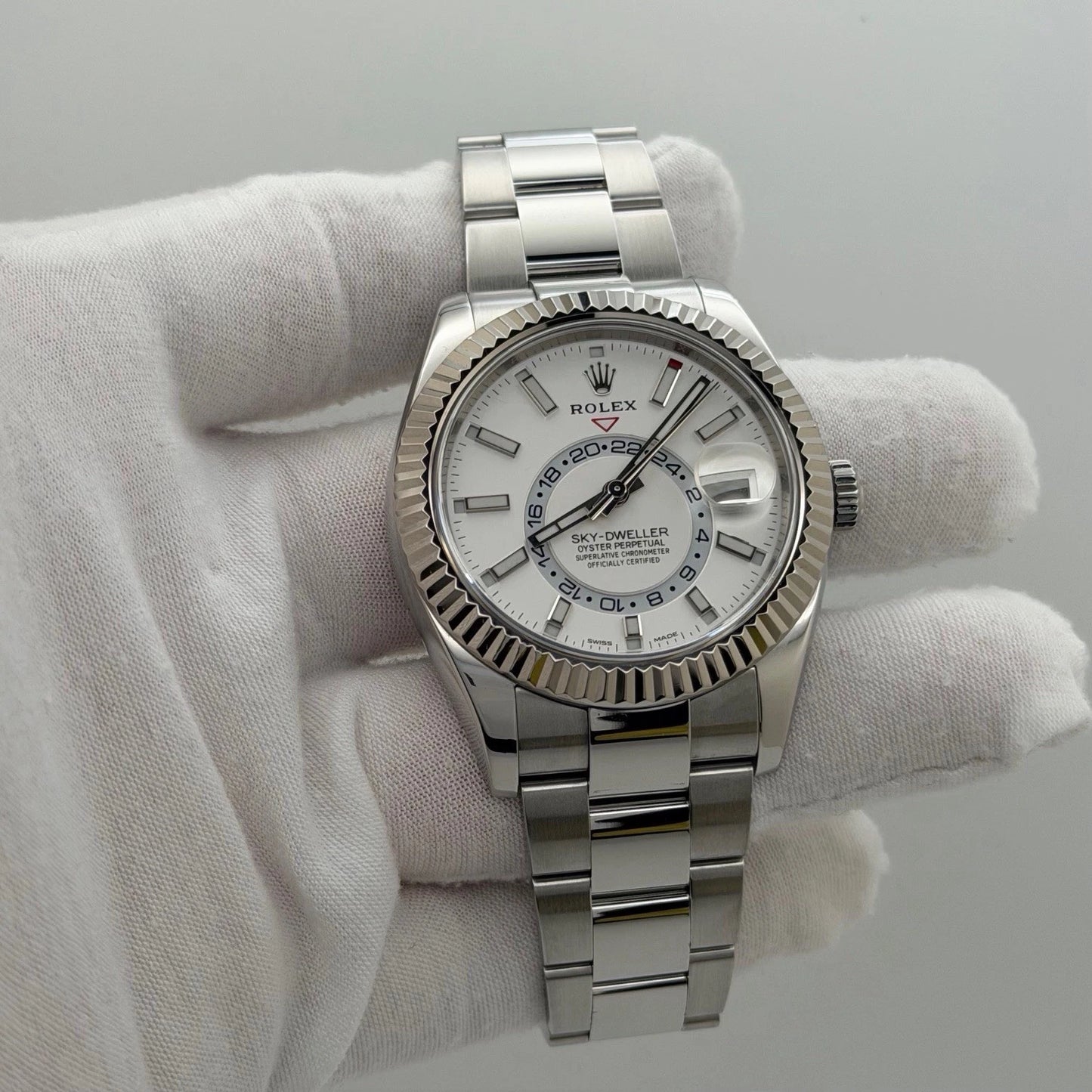 Rolex Sky-Dweller 326934 White Dial Fluted Bezel