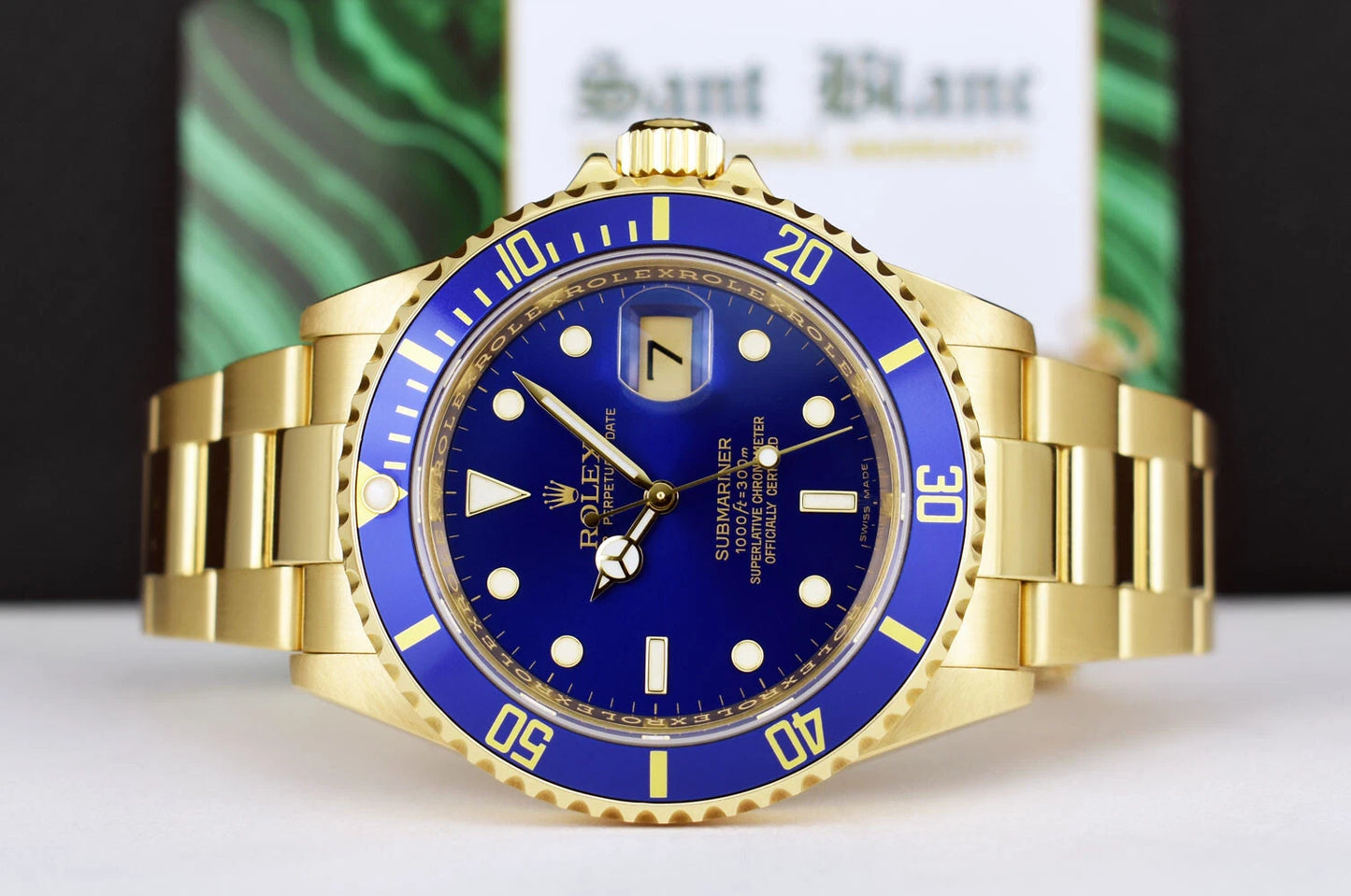 Rolex Submariner Date 16618 18K Yellow Gold Blue Dial