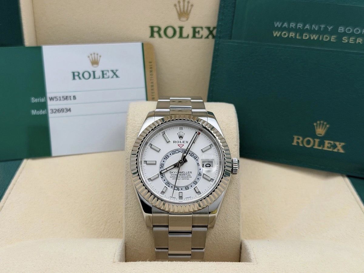 Rolex Sky-Dweller 326934 White Dial Fluted Bezel