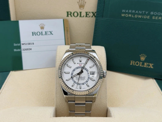 Rolex Sky-Dweller 326934 White Dial Fluted Bezel