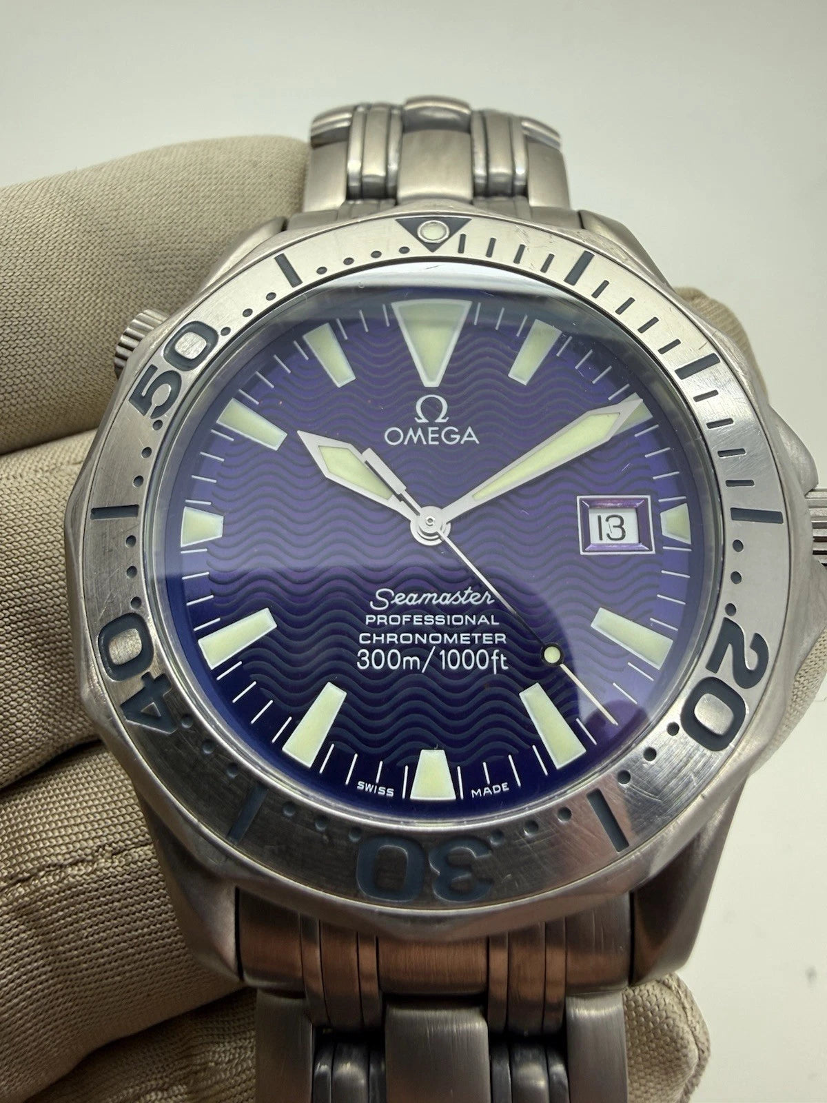 Omega Seamaster Professional 2231.80 Titanium 41mm Purple Blue Dial
