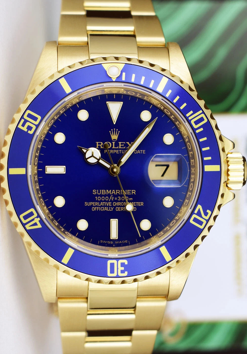 Rolex Submariner Date 16618 18K Yellow Gold Blue Dial