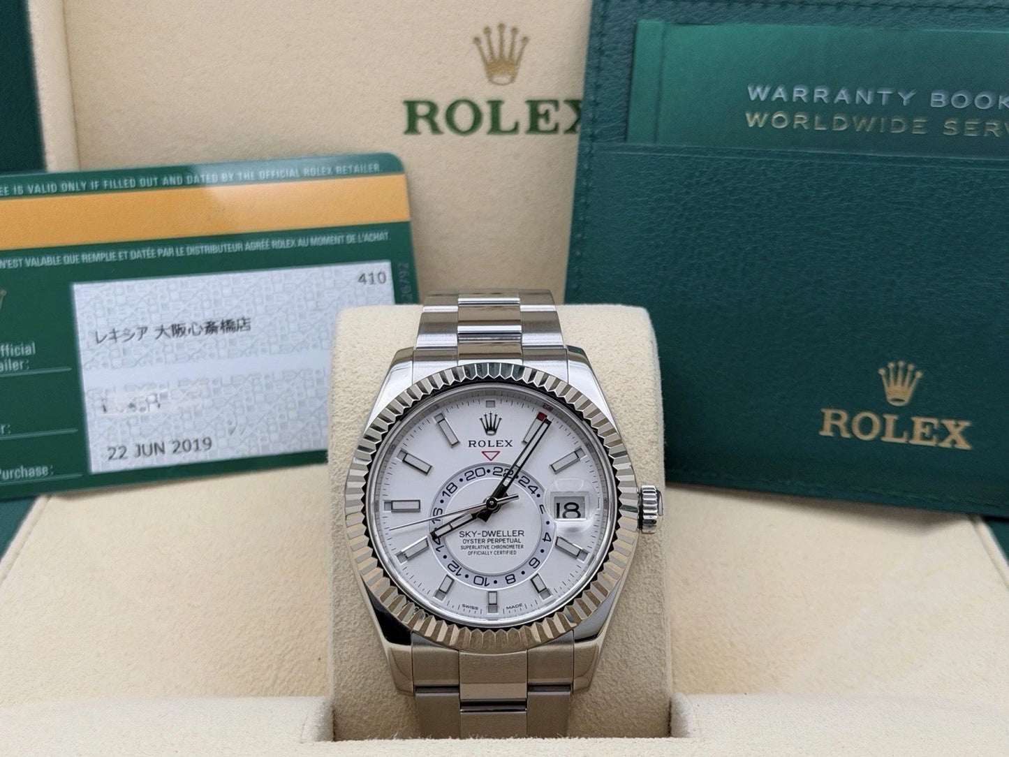 Rolex Sky-Dweller 326934 White Dial Fluted Bezel