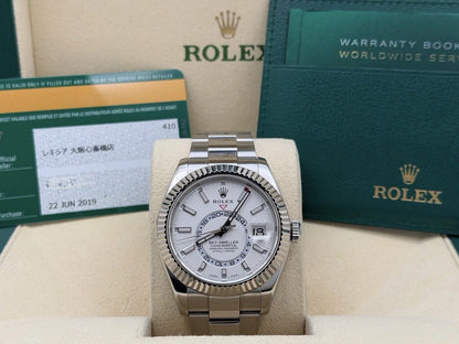 Rolex Sky-Dweller 326934 White Dial Fluted Bezel