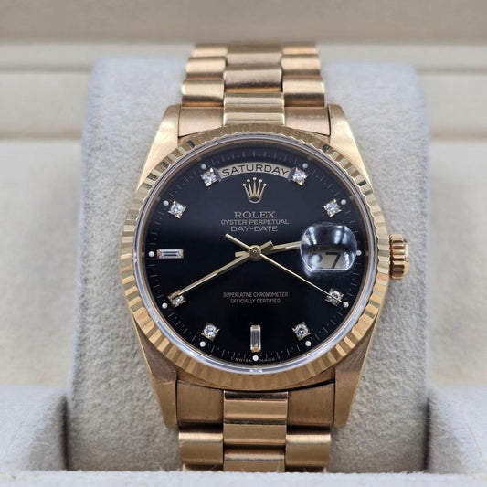 Rolex Day-Date 36 18K Yellow Gold Champagne Diamond Dial