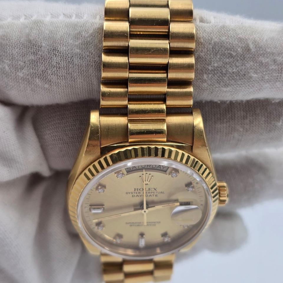 Rolex Day-Date 36 18K Yellow Gold Champagne Diamond Dial