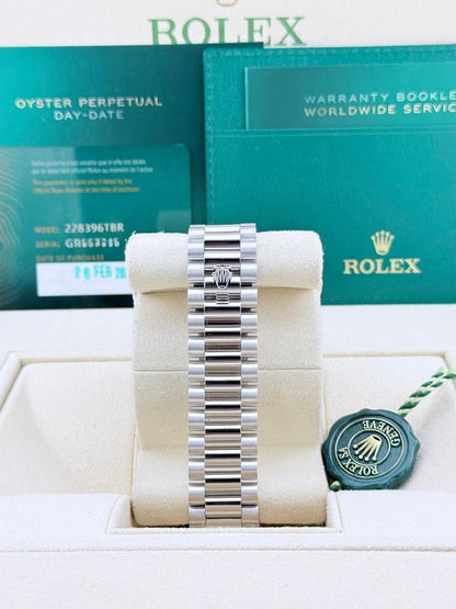 Rolex Day-Date 40 228396TBR Platinum Pave Diamond & Sapphire Dial